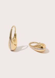 Pave Roscida Drop Hoops