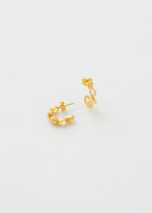 18kt Gold Theia Herkimer Diamond Small Hoops