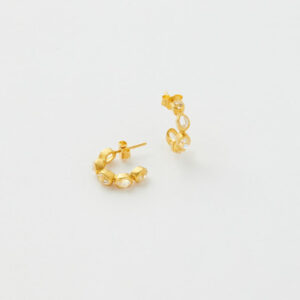 18kt Gold Theia Herkimer Diamond Small Hoops