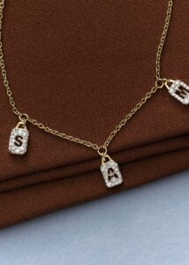 Personalised Tiny Diamond Tag Necklace