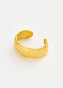 18kt Gold PSTM Myanmar Shway Large Woven Cuff