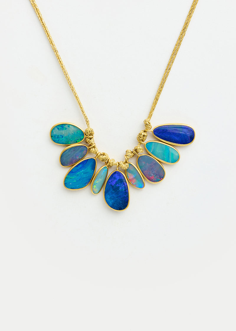 18kt Gold Alectrona Opal Cluster on Cord