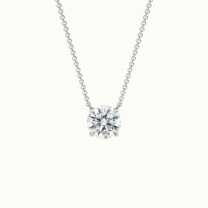 Round 4 Claw Lab Diamond Solitaire Pendant in Platinum