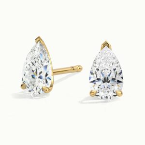 Pear 18k Yellow Gold Lab Diamond Earrings