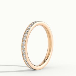 2mm Pave Set Lab Diamond 100% Eternity Ring in 18k Rose Gold
