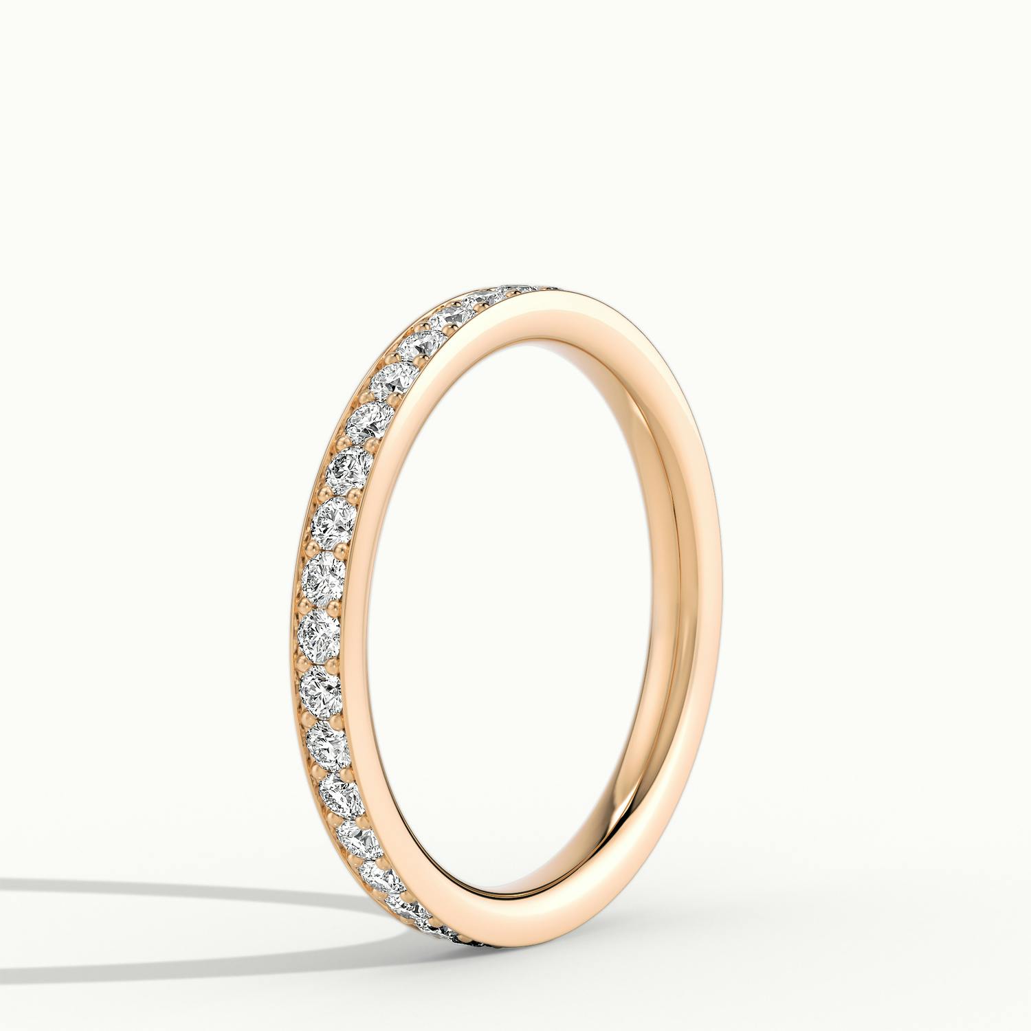 2mm Pave Set Lab Diamond 100% Eternity Ring in 18k Rose Gold