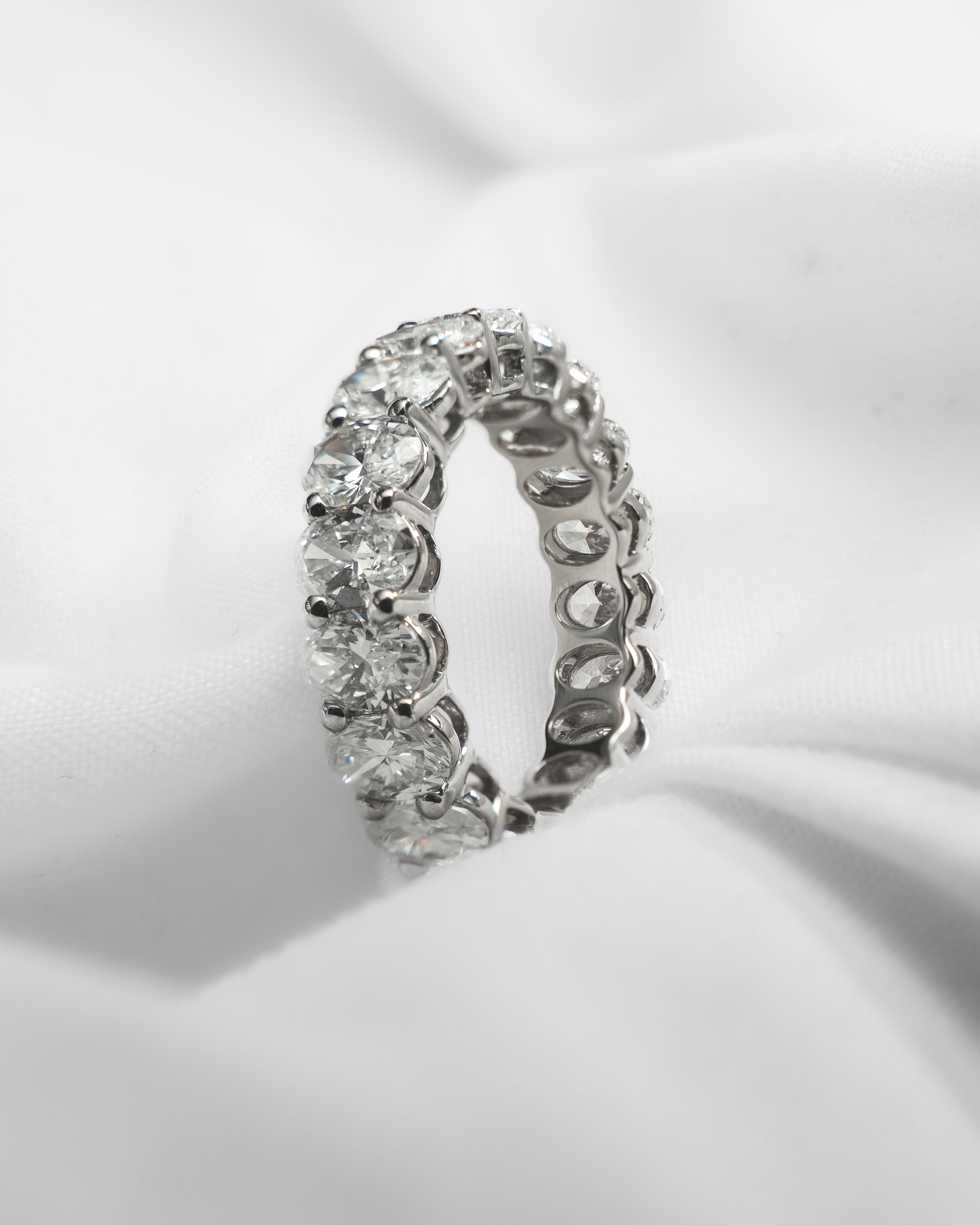 Olivia - 4ct Oval Claw Set 100% Lab Diamond Eternity Ring