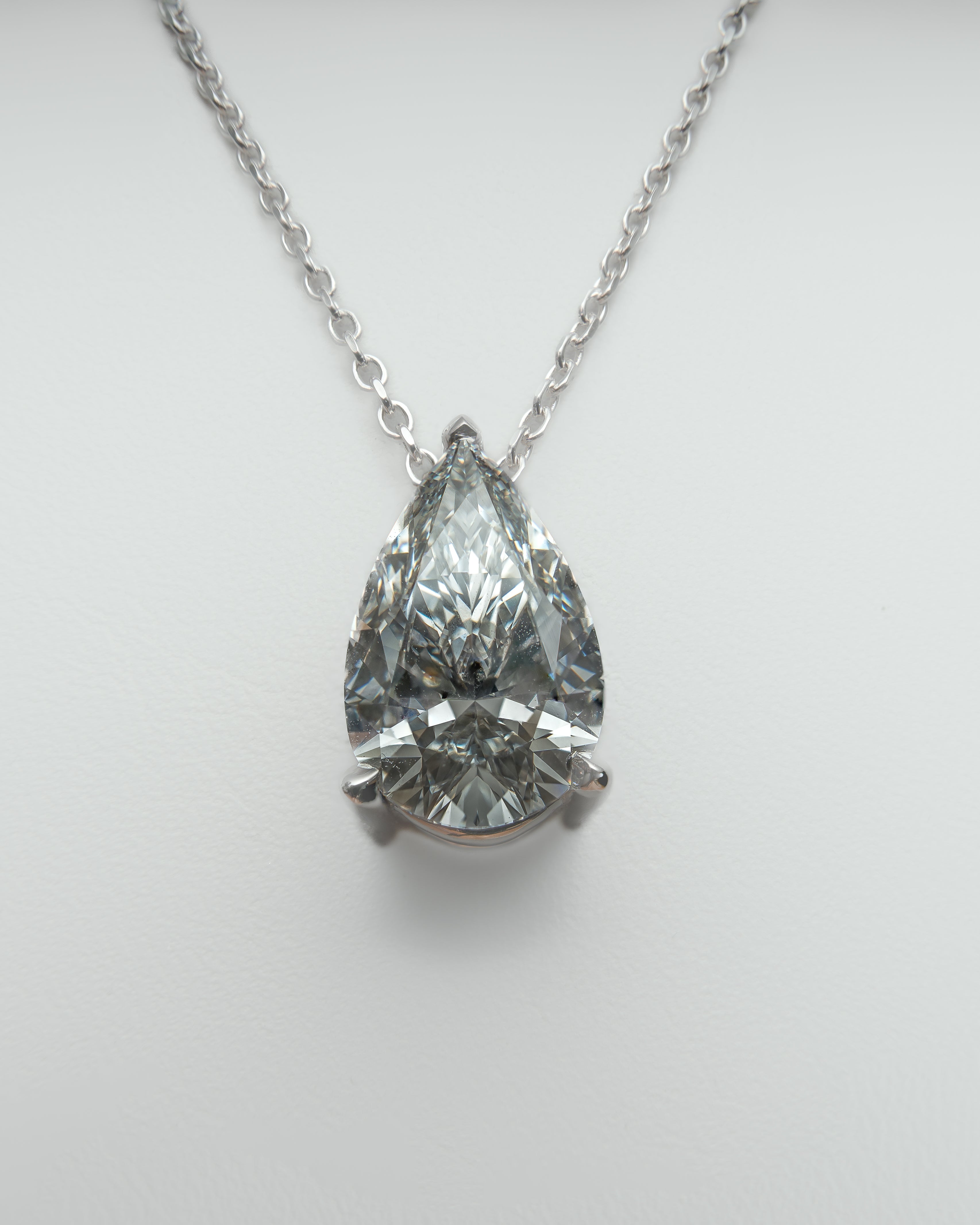 Celeste - Platinum Pear Lab Grown Diamond Pendant