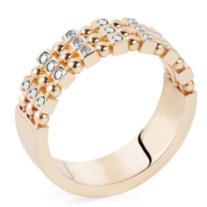 Triple Ball & Cube Diamond Wedding/Eternity Band