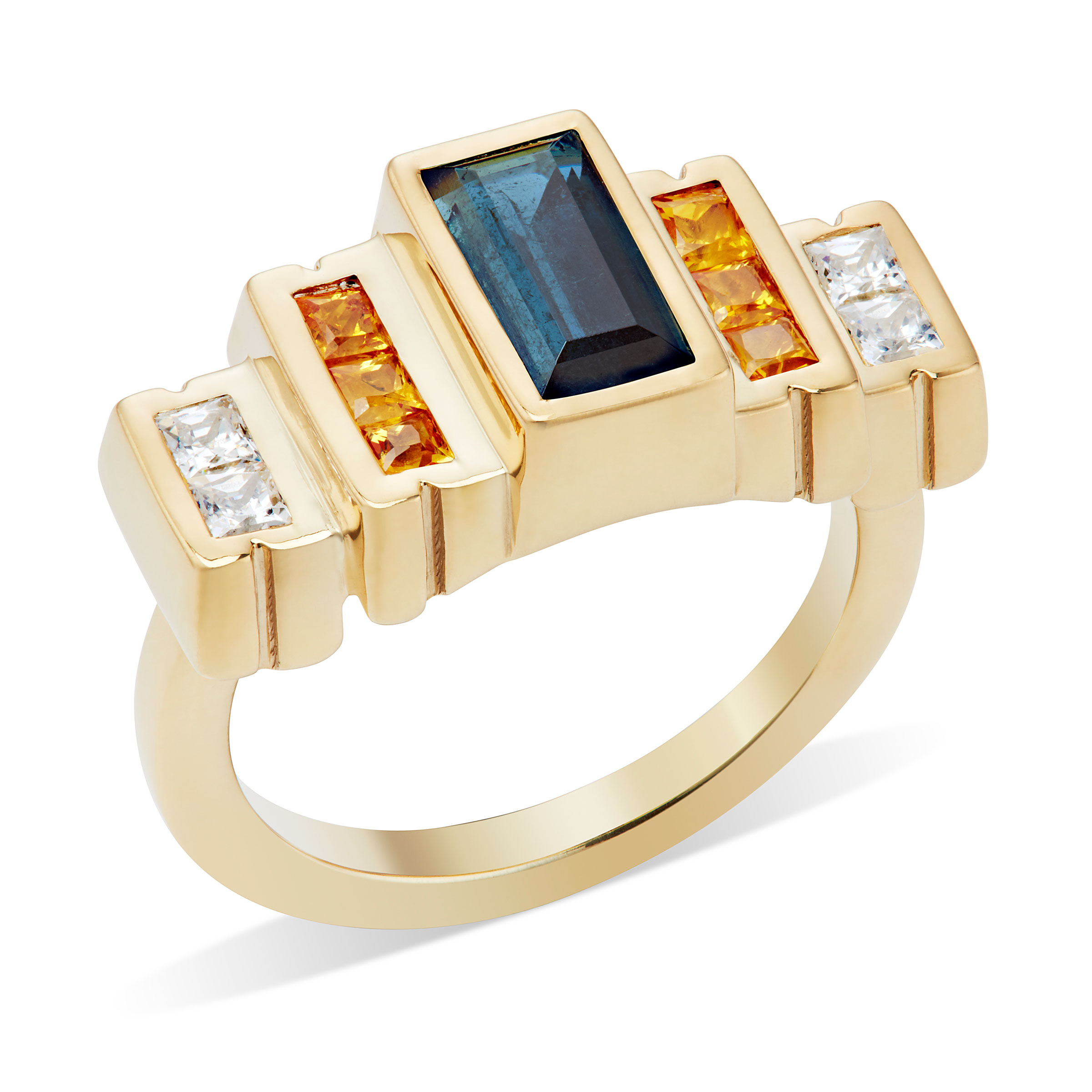 Baguette-cut Engagement Ring