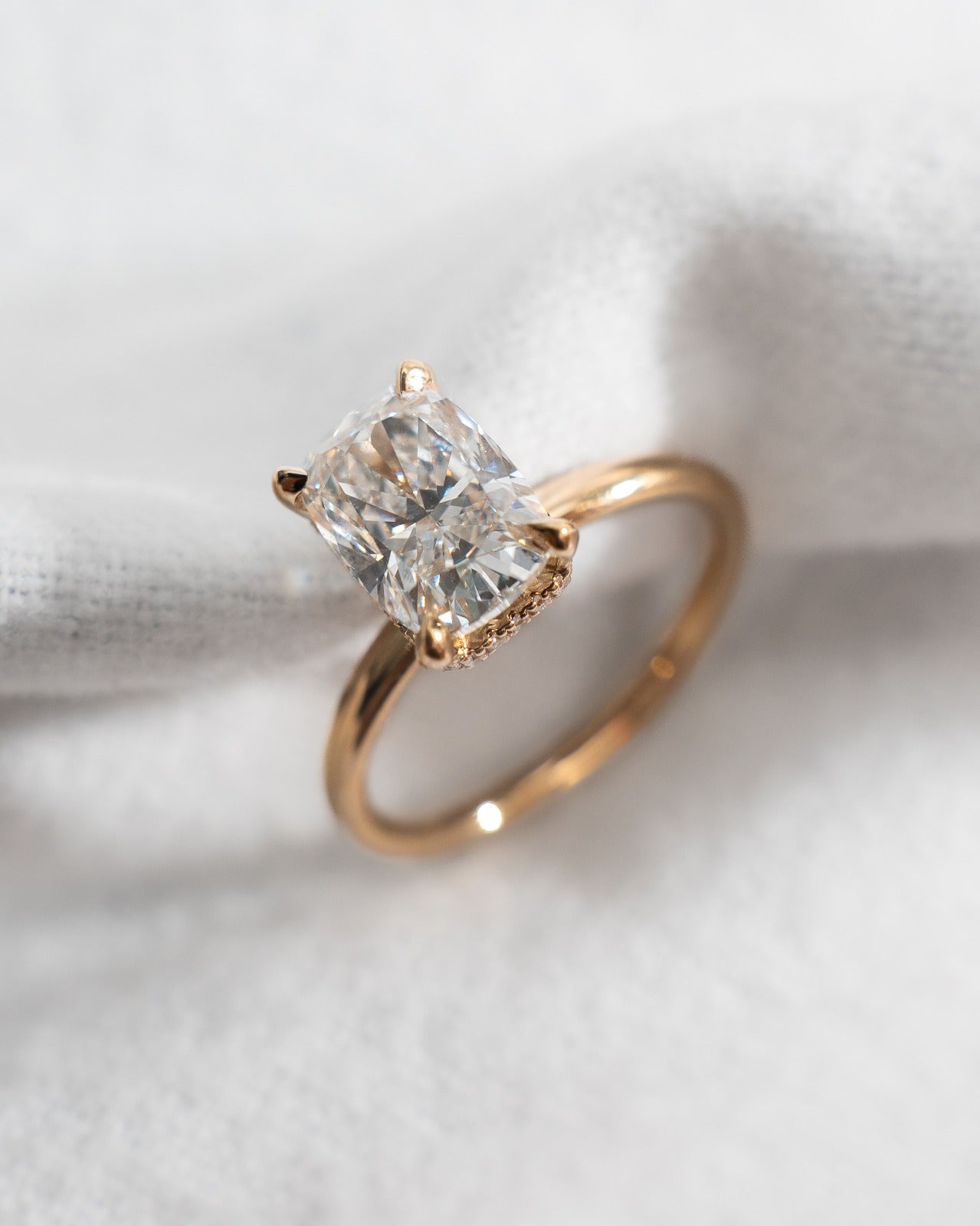 Blossom - Elongated Cushion Lab Diamond Ring