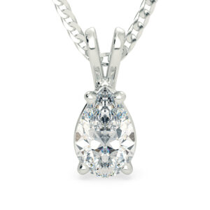 Pear Ettore Diamond Pendant in 18K White Gold