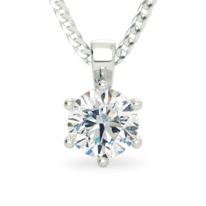Round Brilliant Bellezza Diamond Pendant in 18K White Gold
