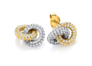 Silver & Silver Vermeille Interlocking Circle Stud Earrings