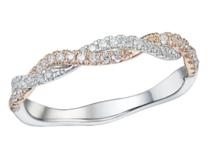 Galio 18ct Rose Gold Diamond Twist Ring