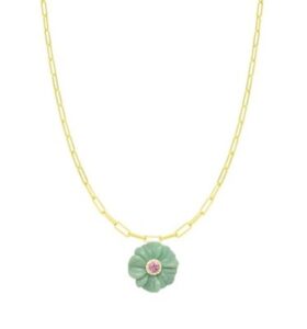 Meira T 14ct Yellow Gold Jade, Sapphire & Diamond Necklace