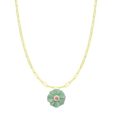 Meira T 14ct Yellow Gold Jade, Sapphire & Diamond Necklace