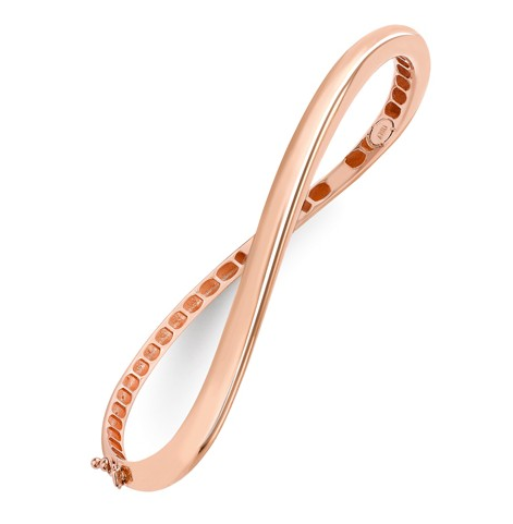 Galio 18ct Rose Gold Wave Bangle