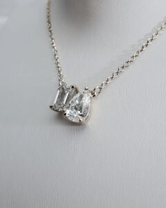 Toi Et Moi - Platinum Emerald & Pear Lab-Grown Diamond Pendant Necklace