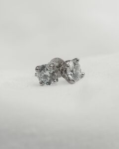 Electra - Platinum Round Lab Grown Diamond Stud Earrings