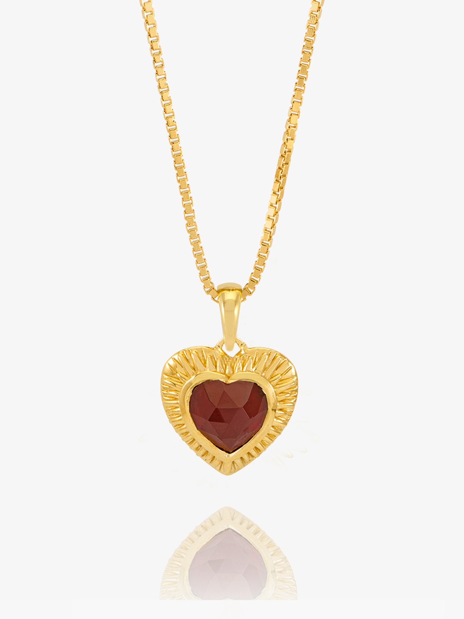 Electric Love Garnet Heart Necklace