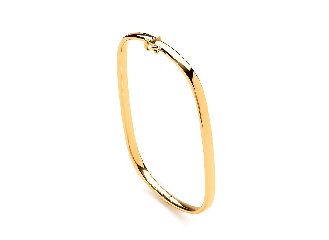 9ct Yellow Gold Rounded Square Bangle