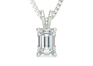 Emerald Ettore Diamond Pendant in 18K White Gold