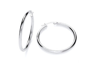 White Gold Hoop Earrings