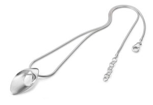 Silver Oval Wrap Over Pendant on Chain SC768