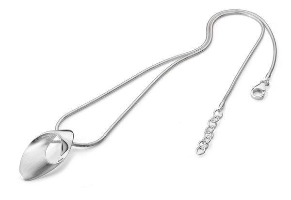 Silver Oval Wrap Over Pendant on Chain SC768