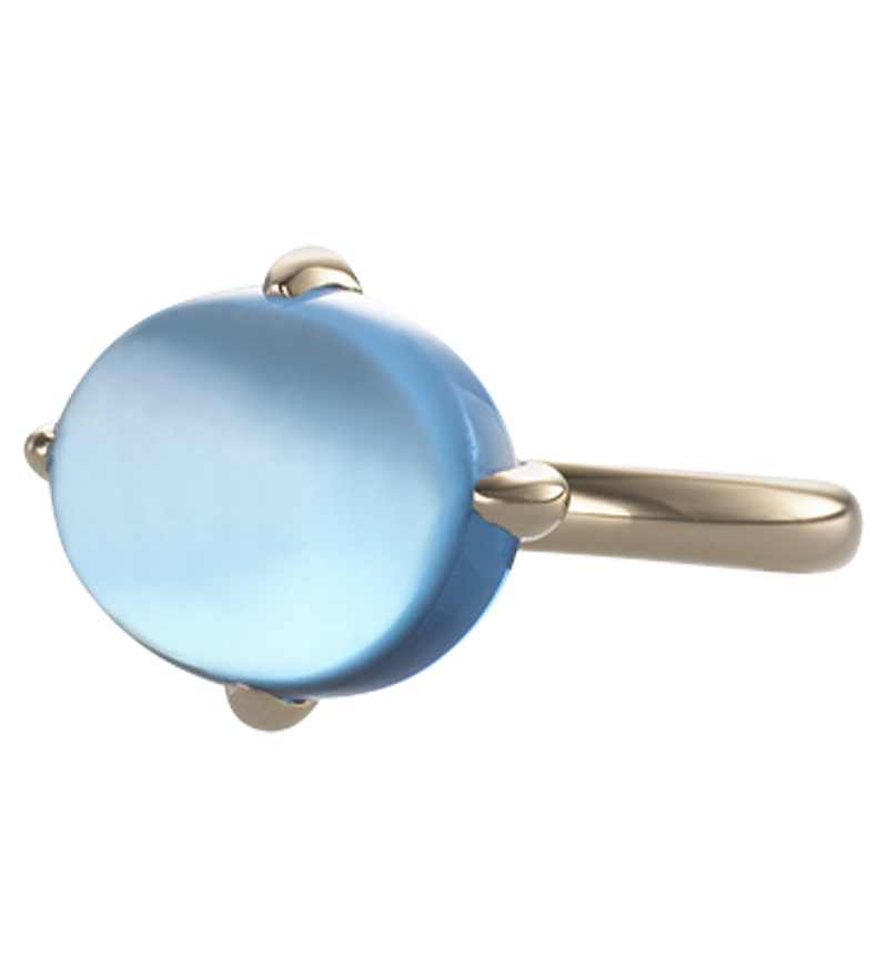 Blue Topaz Ring in 18k Rose Gold