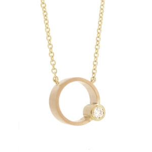 Orbit Necklace - 18k Rose & Yellow Gold with Diamond