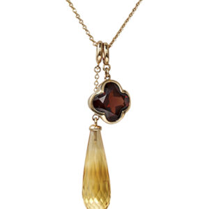 Citrine and Garnet Cocktail Pendants in 18k Rose Gold