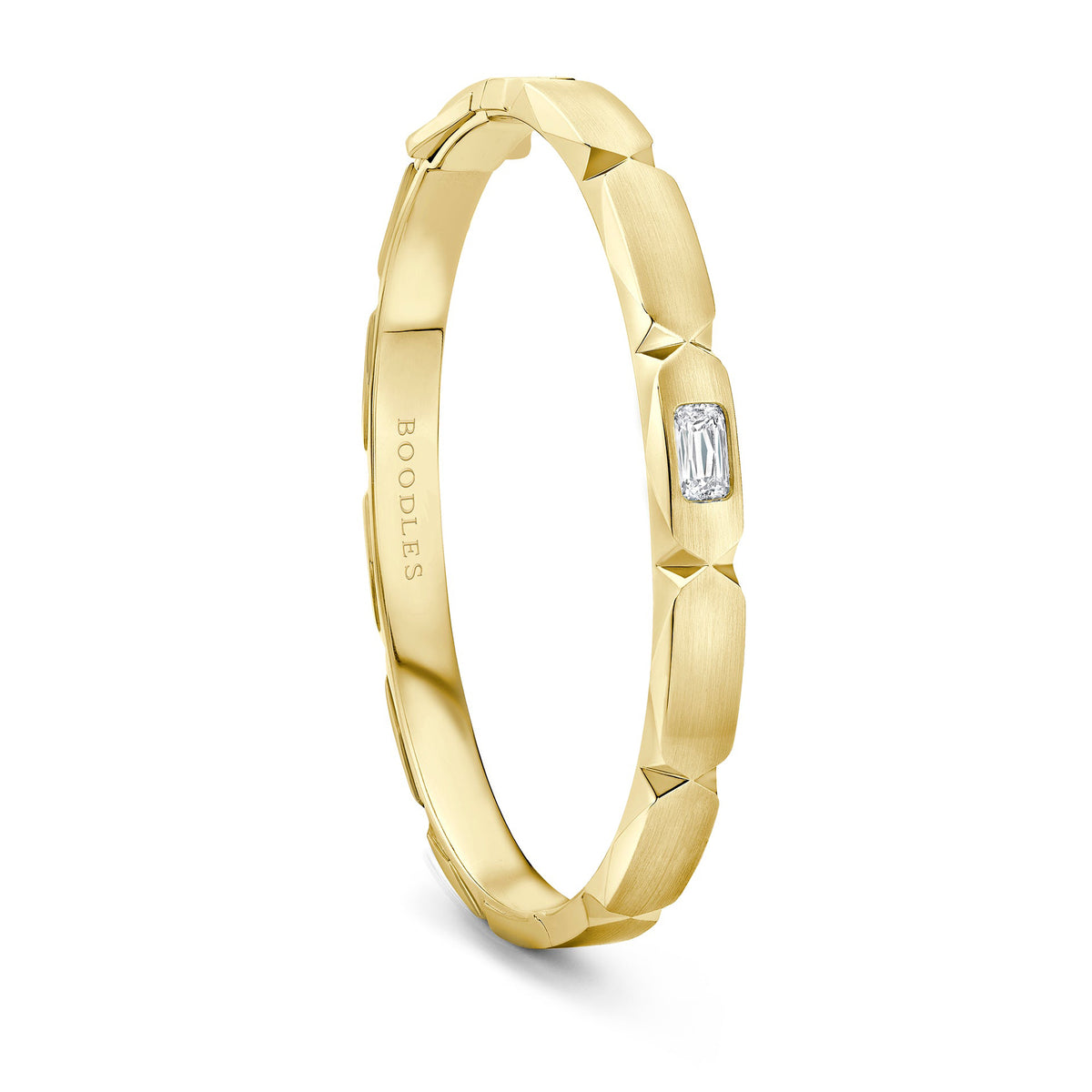 Jazz Ashoka Diamond Yellow Gold Bangle