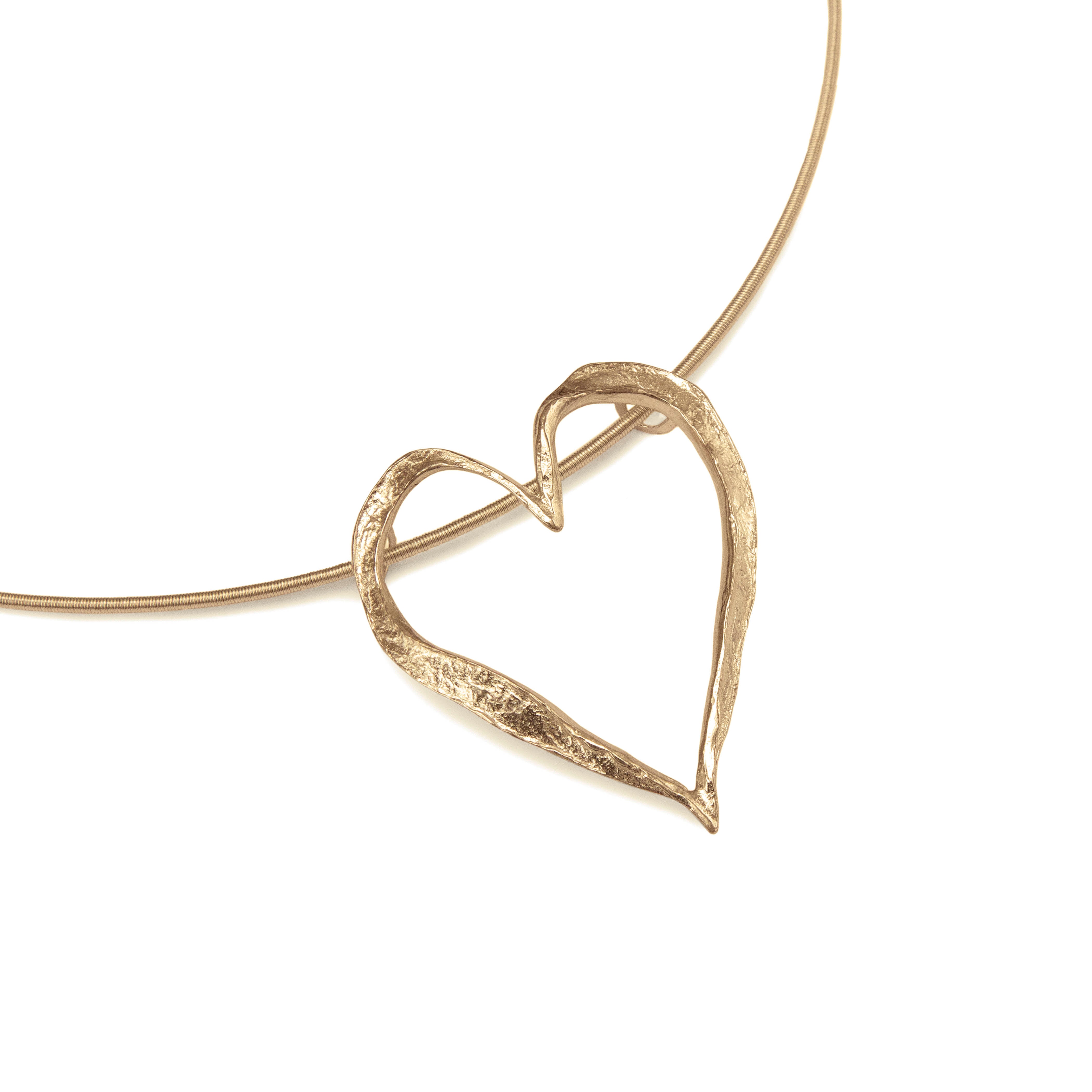 Large Gold Open Heart Necklet