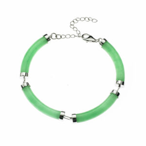 Jade & Silver Bangle