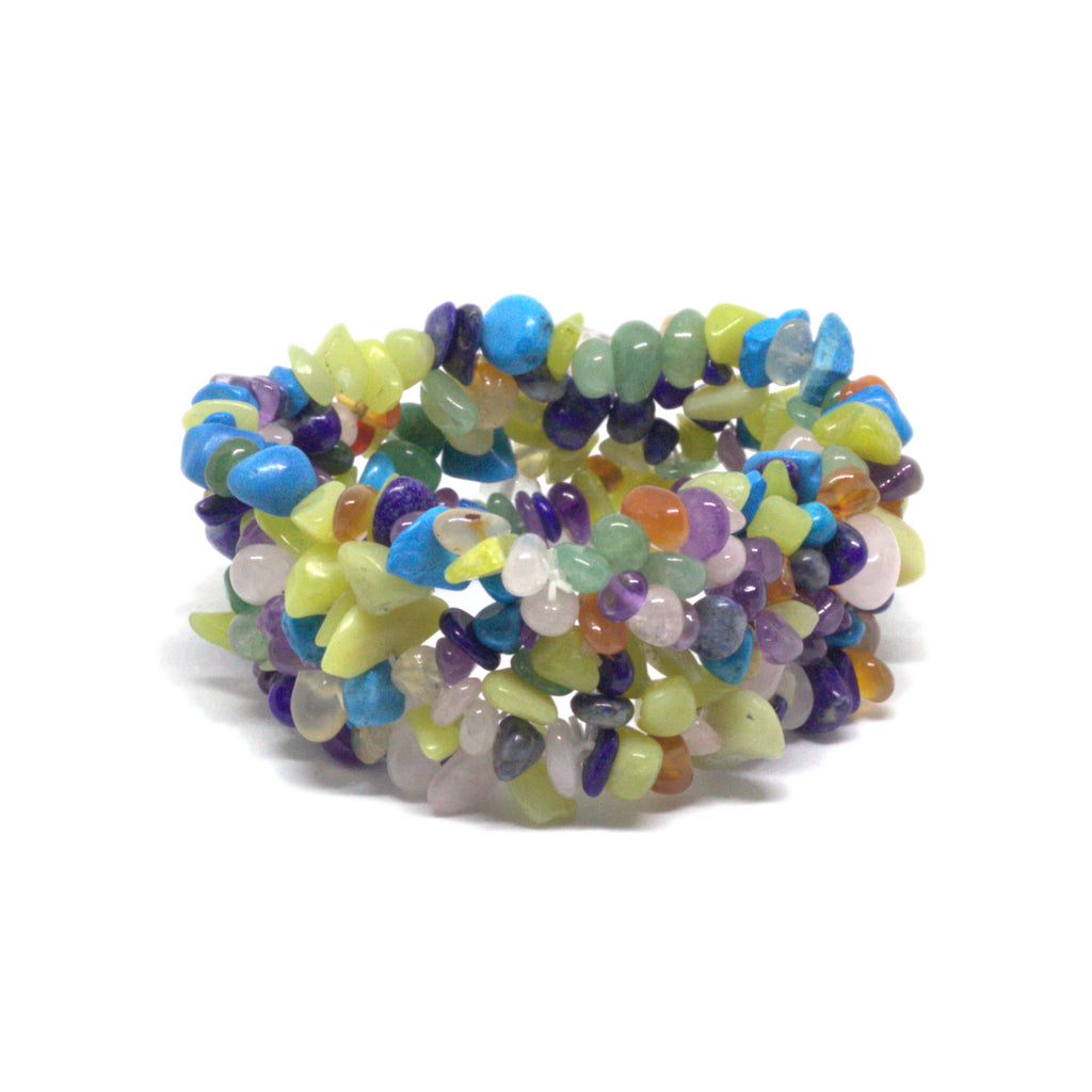 Multi Gemstone Elasticated Bracelet