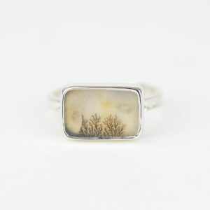 Silver Dendritic Agate Ring