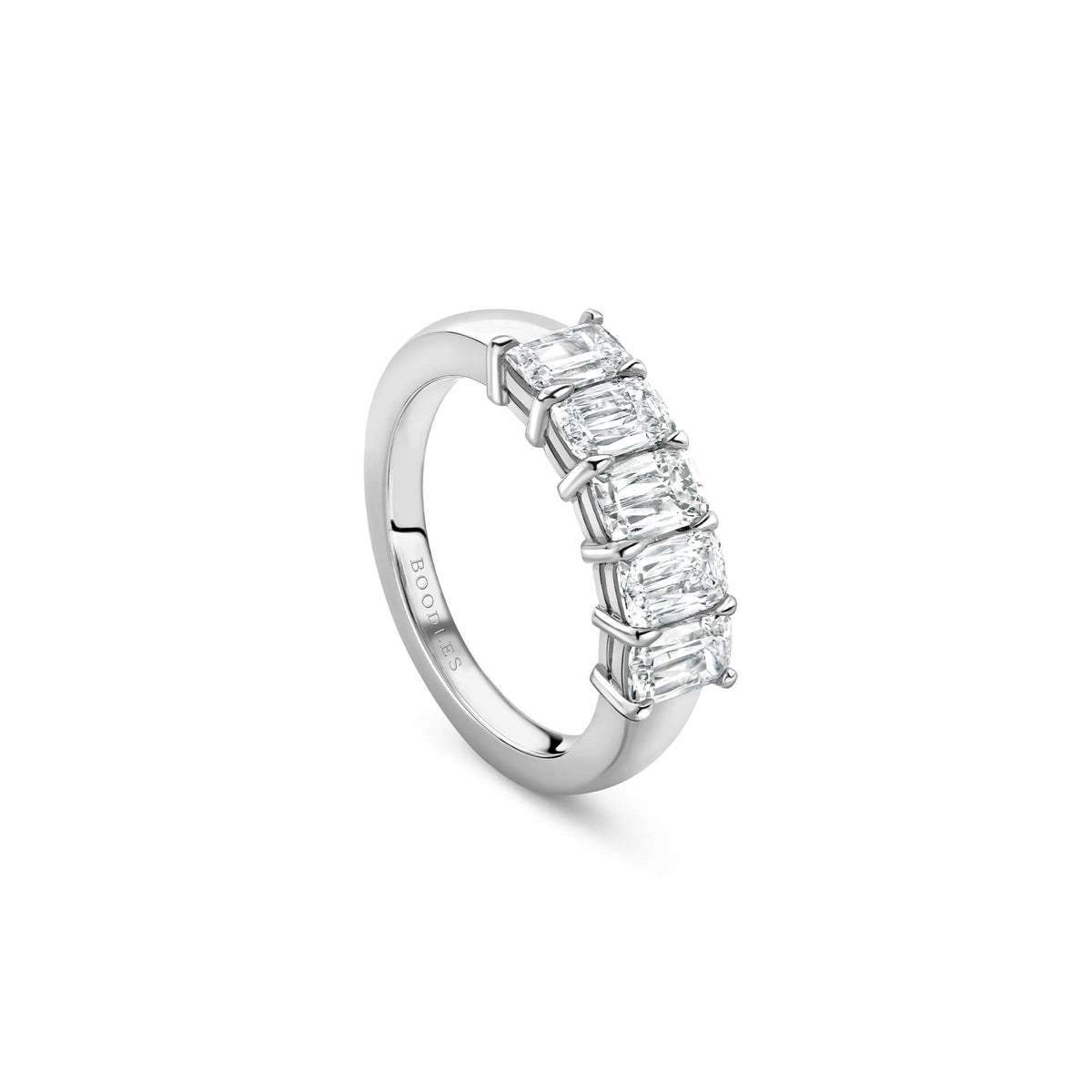 Ashoka Five Stone Half Platinum Diamond Eternity Ring