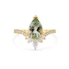 Tourmaline & White Diamond Gold Ring
