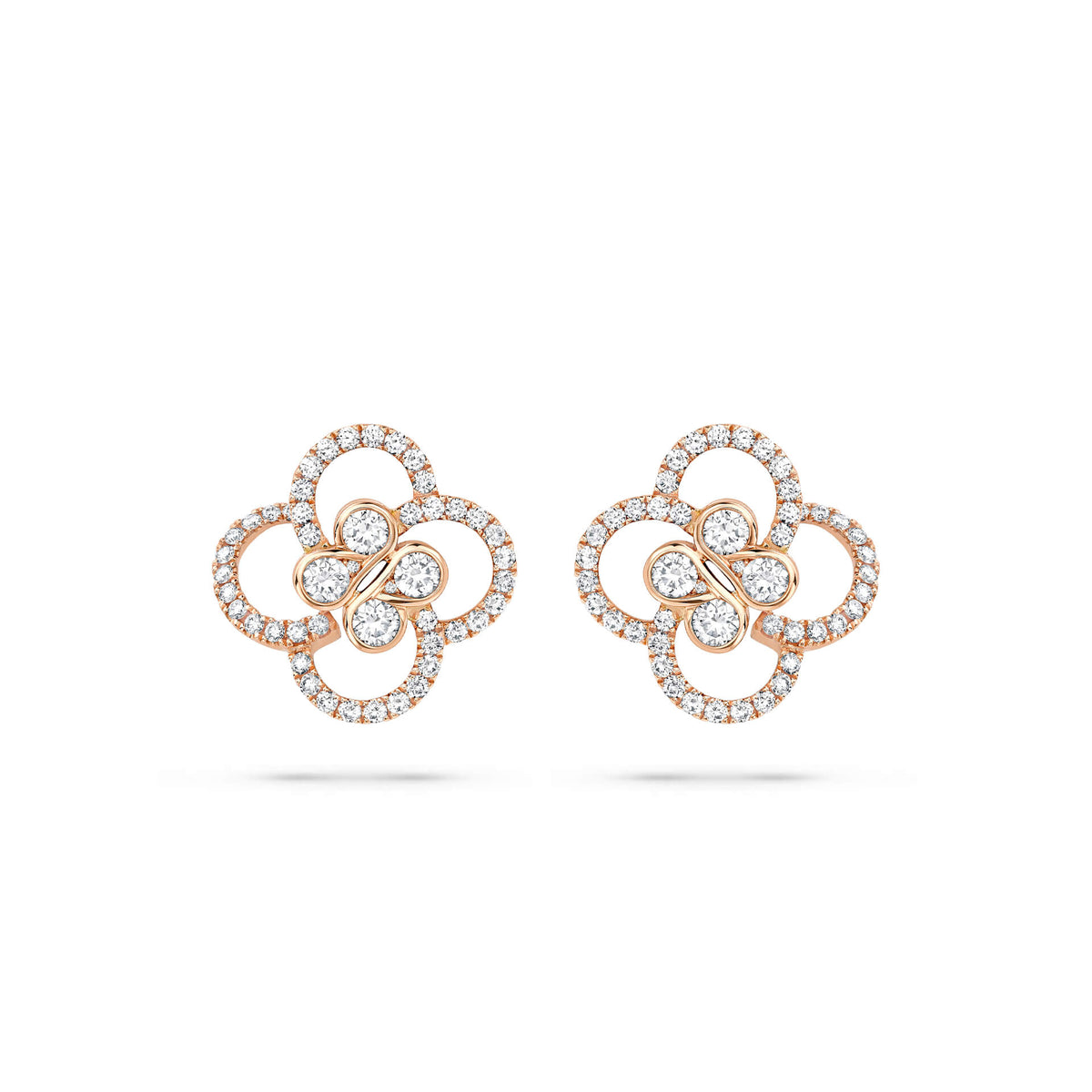 Be Boodles Rose Gold Diamond Earrings