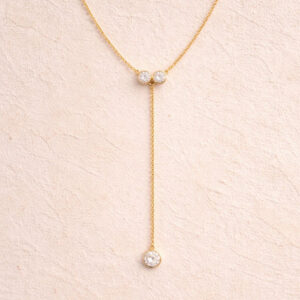 Aurora Double Diamond Lariat Drop Necklace