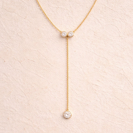 Aurora Double Diamond Lariat Drop Necklace