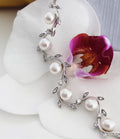 Flora Pearl Tennis Bracelet Sterling Silver