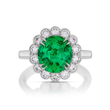 3.30 Carat Oval Emerald Colombia Minor Ring