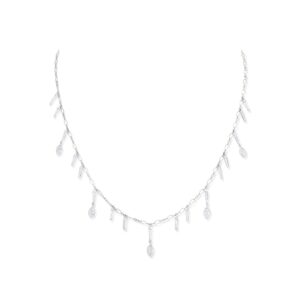 4.15 Carat Diamond and Platinum Drop Necklace