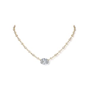 9.28 Carat Oval Diamond Link Necklace