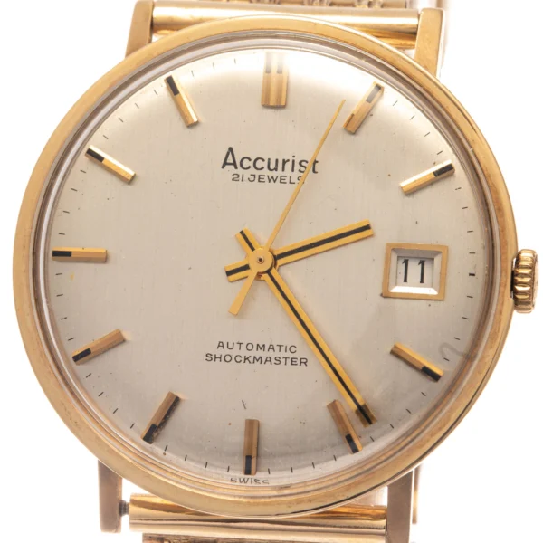 9ct Gold Accurist Gentlemans Watch - Image 4