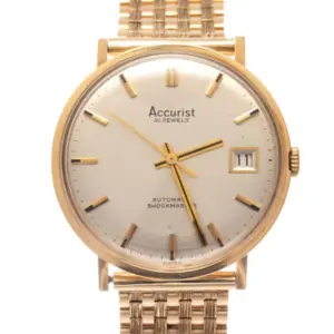 9ct Gold Accurist Gentlemans Watch