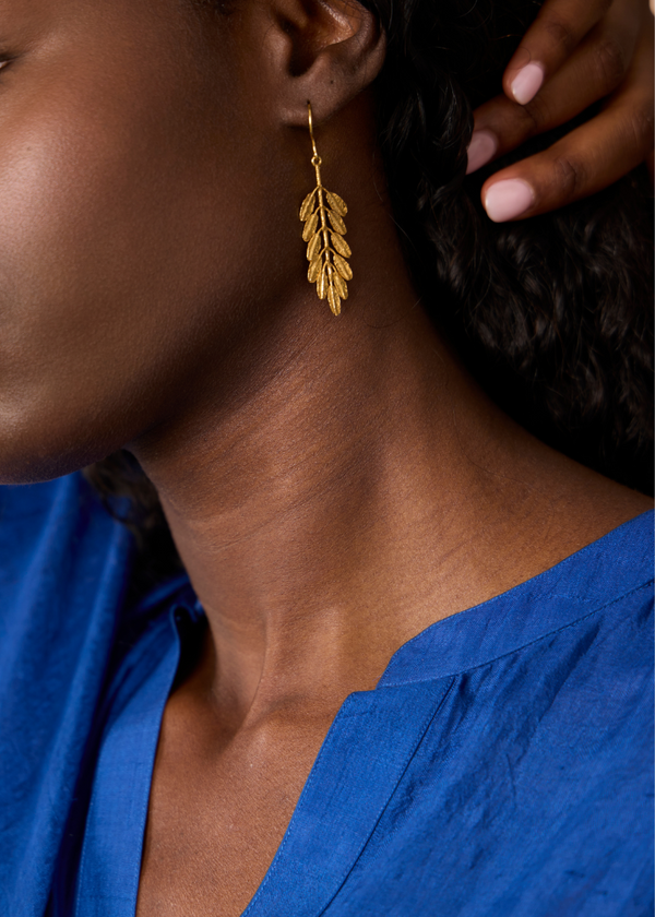 18kt Gold Vermeil PSTM Afghanistan Small Bumi Earrings - Image 3
